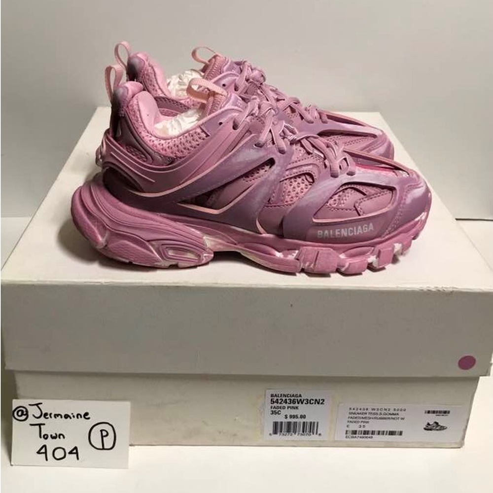 Balenciaga Runners Track Sneakers Trainer Women Size 5 Runners Pink White